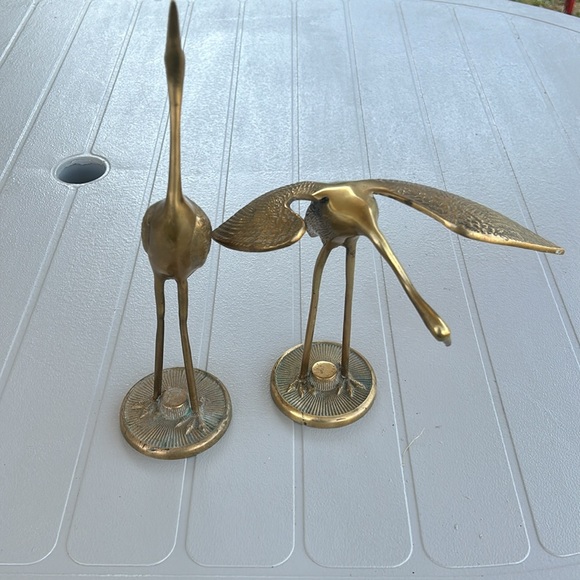 Vintage, Brass crane, brass stork bird,  heron - Picture 2 of 3